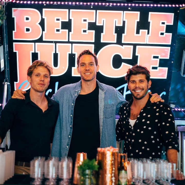 The Beetle Juice founders behind the bar